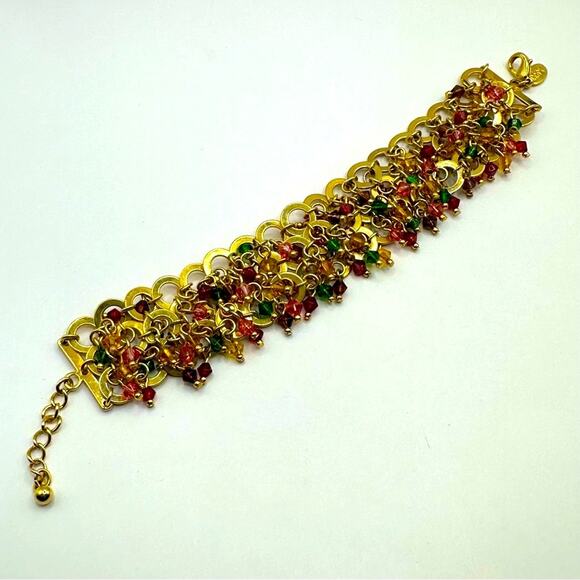 Joan Rivers Bracelet Dangle Gold Tone Circles Link Vintage VTG Retro Chunky - Picture 14 of 14